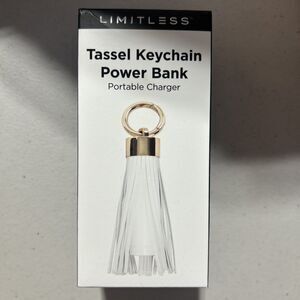Limitless Tassel Keychain W/ 2500mAh Power Banks Built-in Portable Charger White